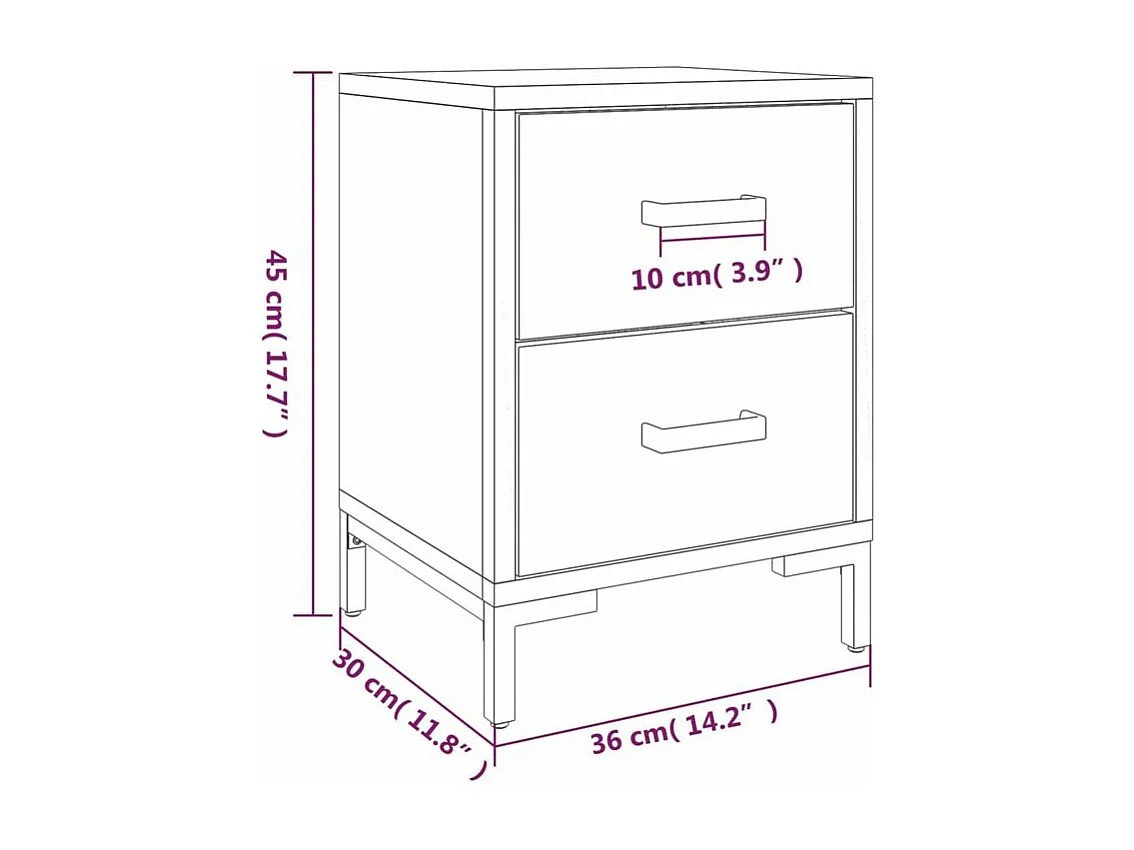 Table de chevet Noir 36x30x45 Bois de pin massif
