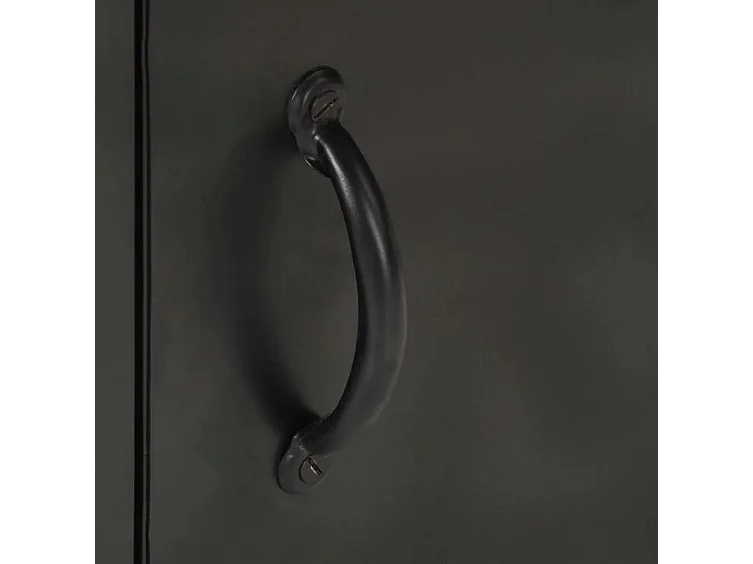 Table de chevet manguier massif clair et métal noir Tinno