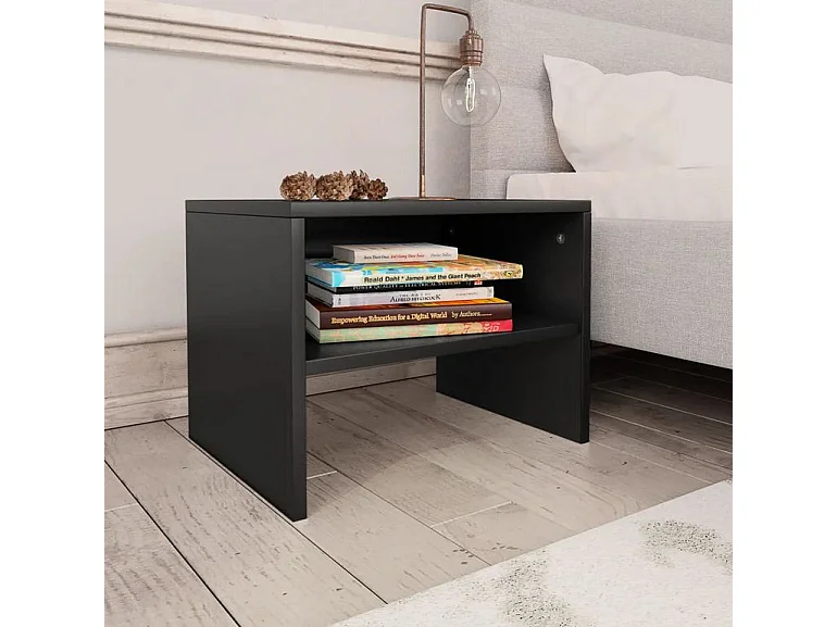 Table de chevet bois noir Tsela