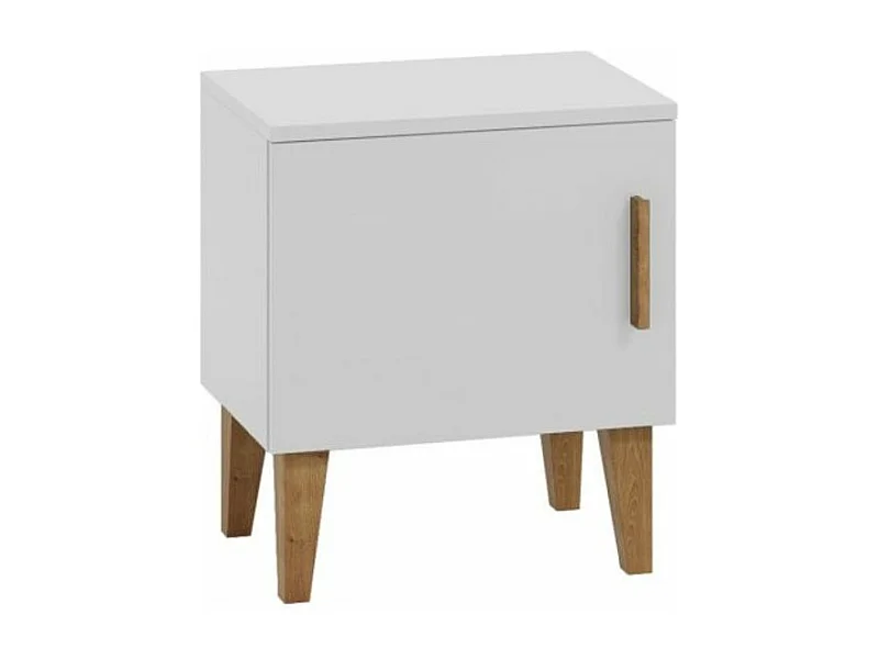Chevet enfant blanc et pieds en bois de chêne Blanka