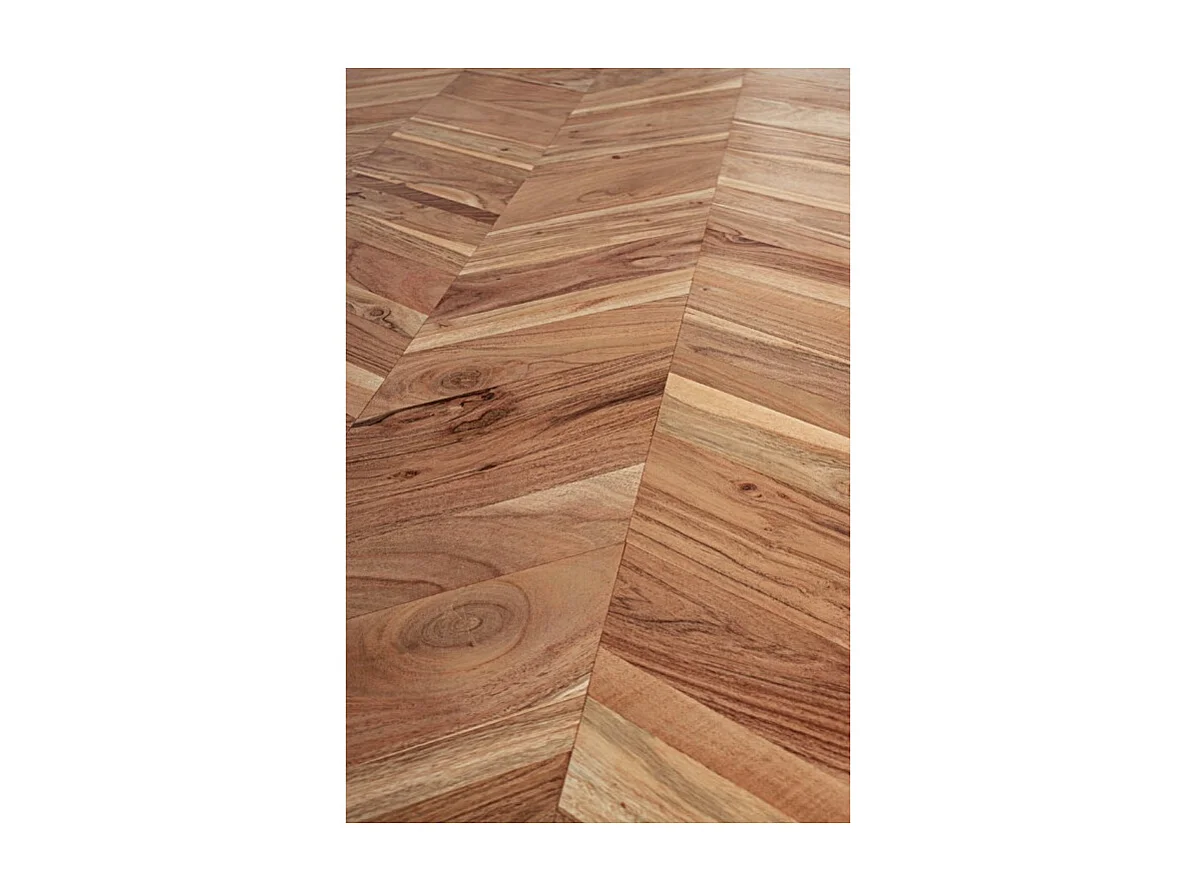 Table de chevet 2 tiroirs bois d'acacia et pieds acier doré mat Dinka 50cm - Lot de 2