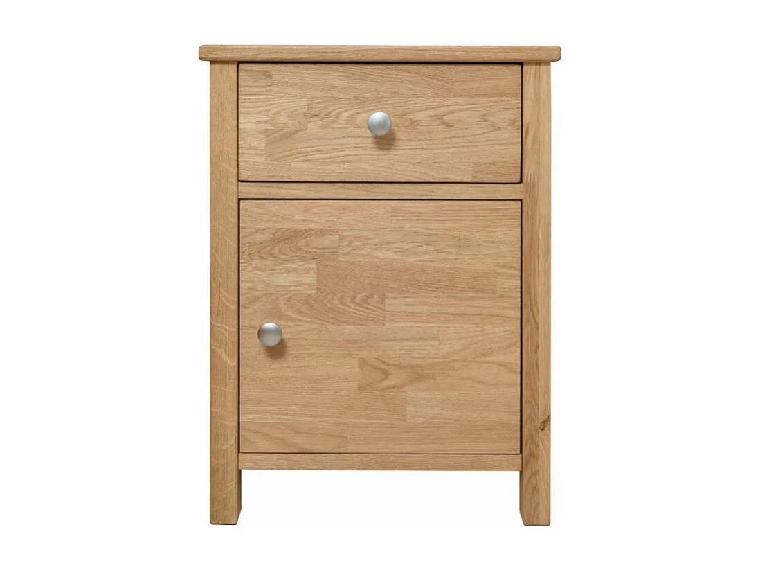 Nachtkastje in natuurlijk massief eikenhout 1 deur 1 lade Rika