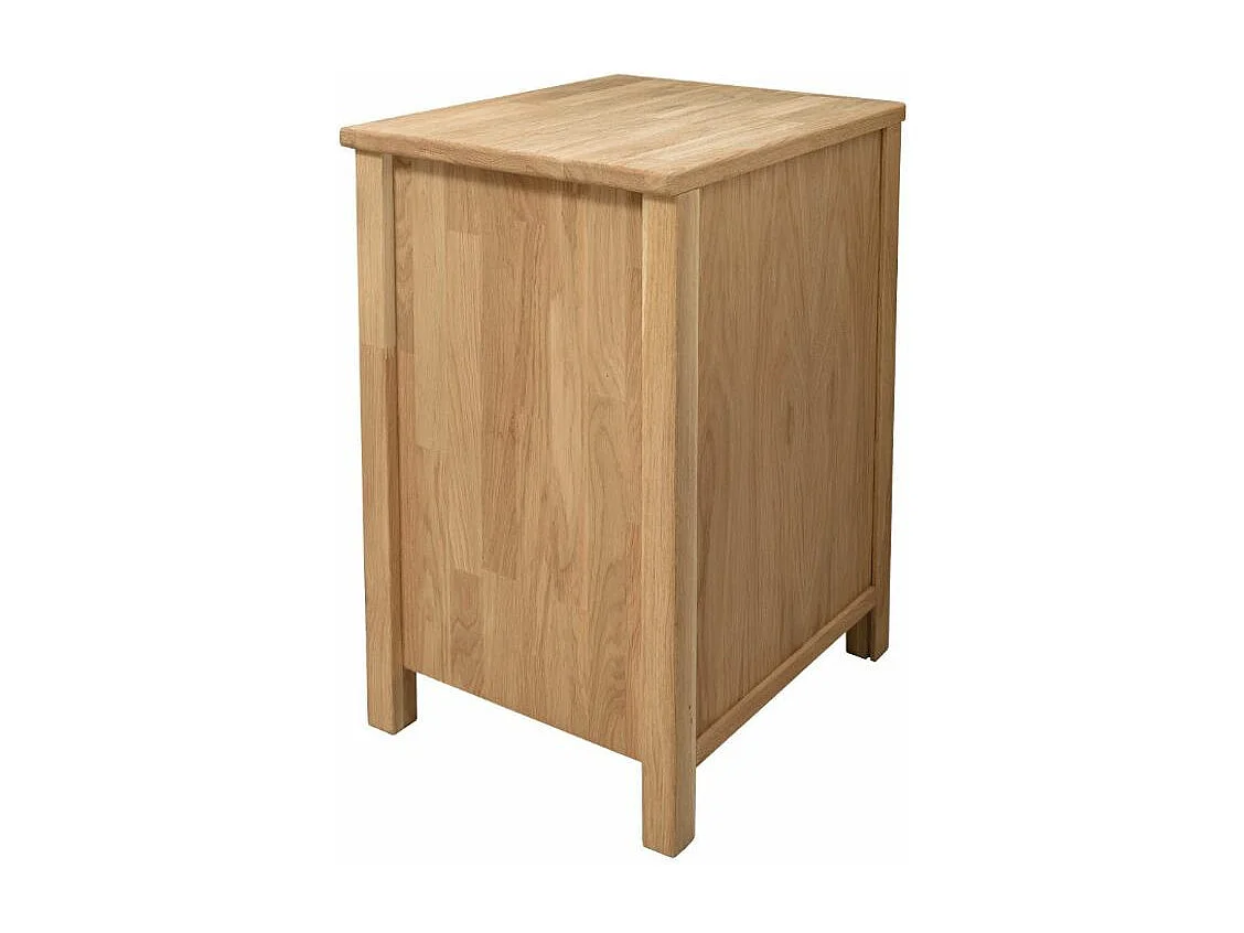 Nachtkastje in natuurlijk massief eikenhout 1 deur 1 lade Rika