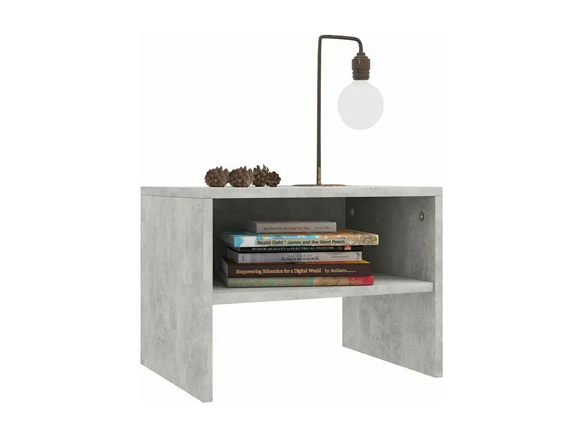 Table de chevet bois gris effet béton Tsela