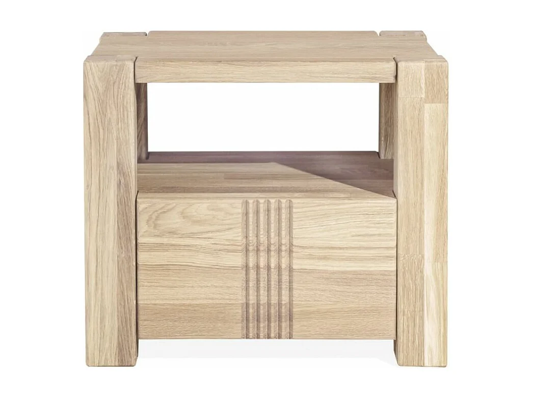 Meuble en bois de chêne massif blanchi 1 tiroir Valoria 53cm