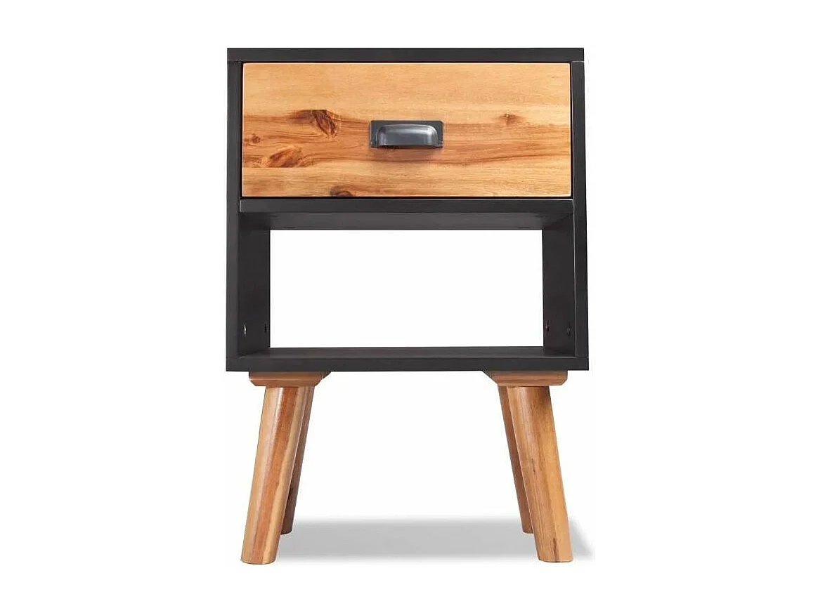 Mesitas de noche 2 unidades madera de acacia maciza 40x30x57 cm Negro