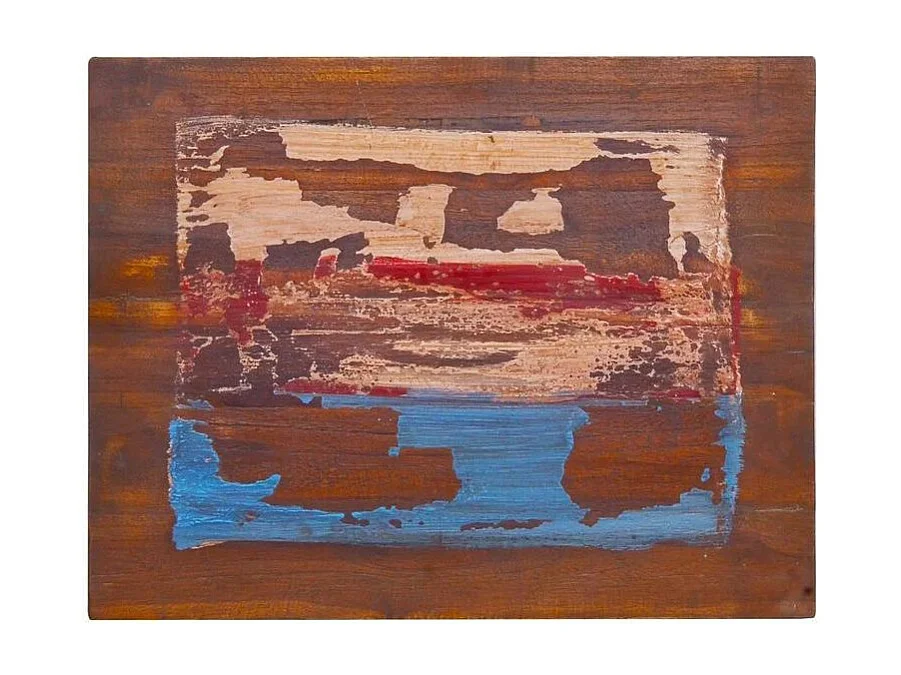 Table de chevet 1 tiroir teck massif récupéré foncé Piness