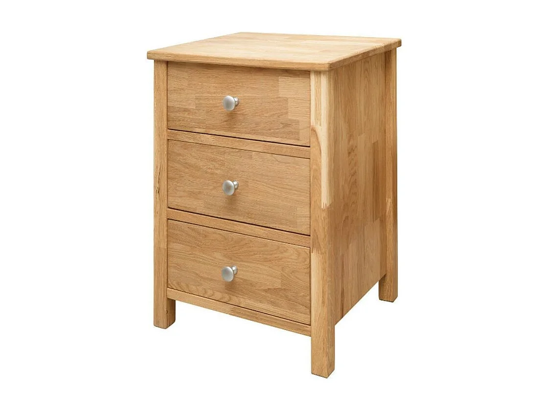 Chevet en bois de chêne massif naturel 3 tiroirs Rika