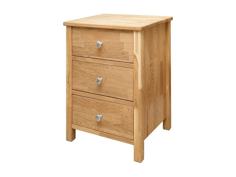 Chevet en bois de chêne massif naturel 3 tiroirs Rika