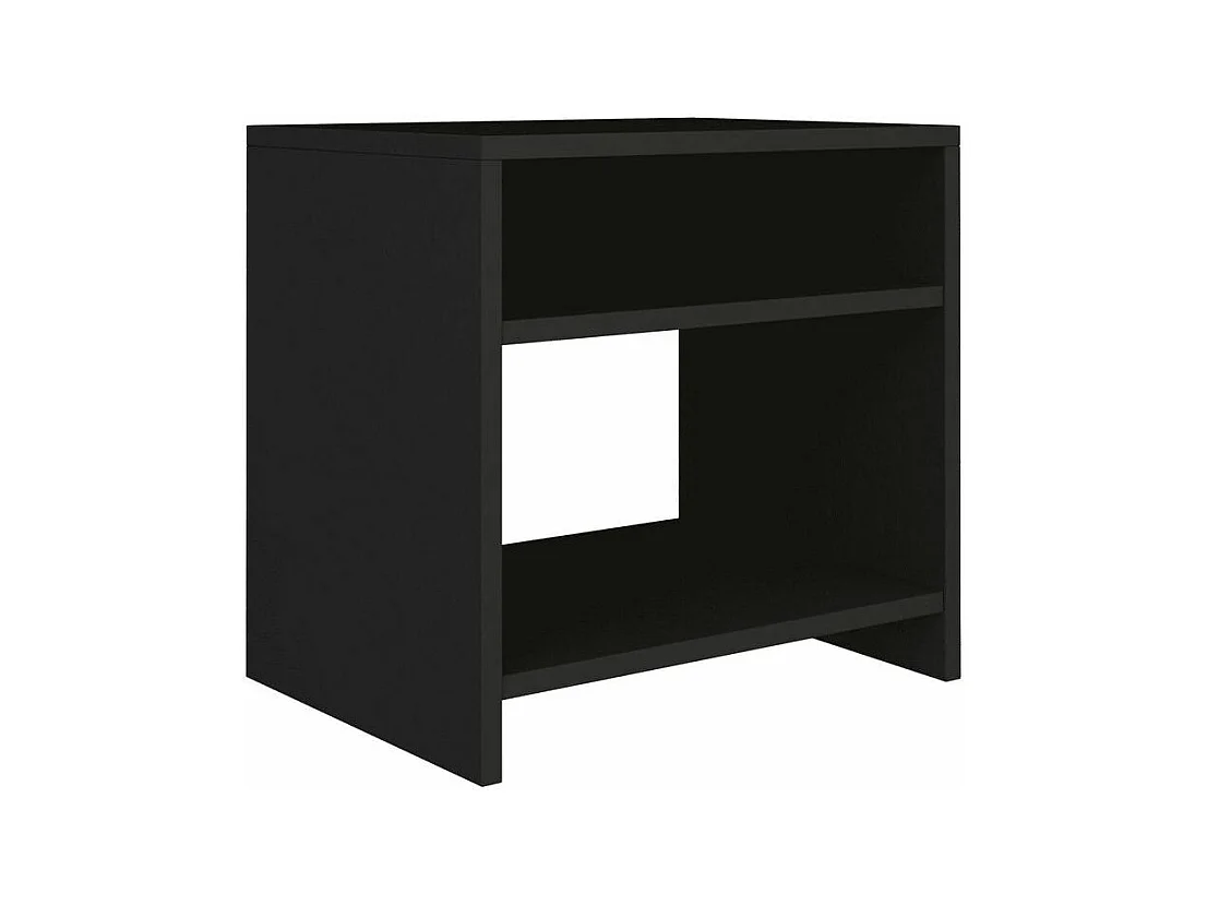 Table de chevet 2 étagères bois noir Fefi