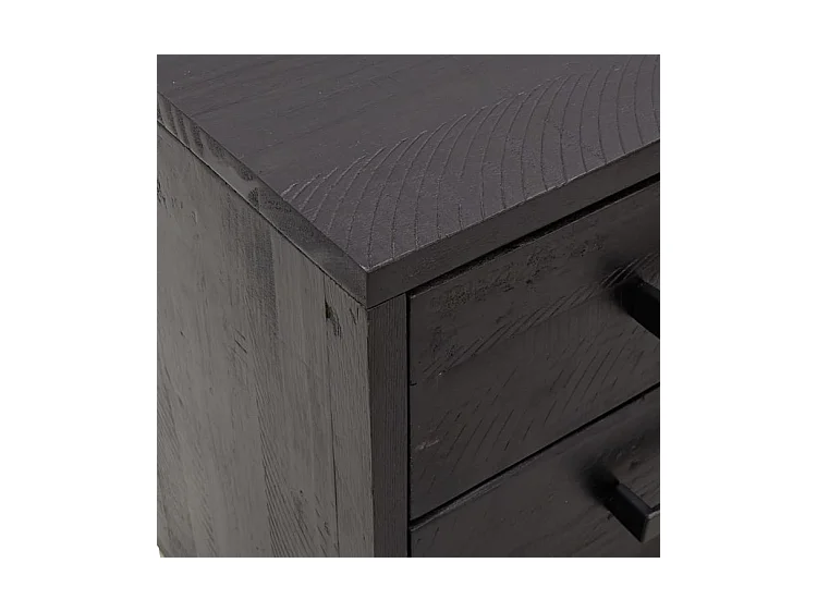 Table de chevet Noir 40x30x55 Bois de pin massif