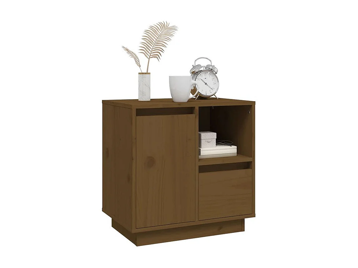 Tables de chevet 2pcs Marron miel 50x34x50 Bois de pin massif