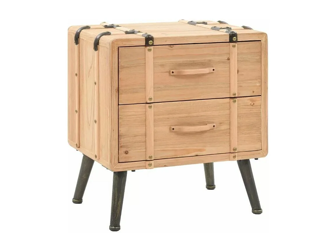 Table de chevet 2 tiroirs pin massif clair Stylie