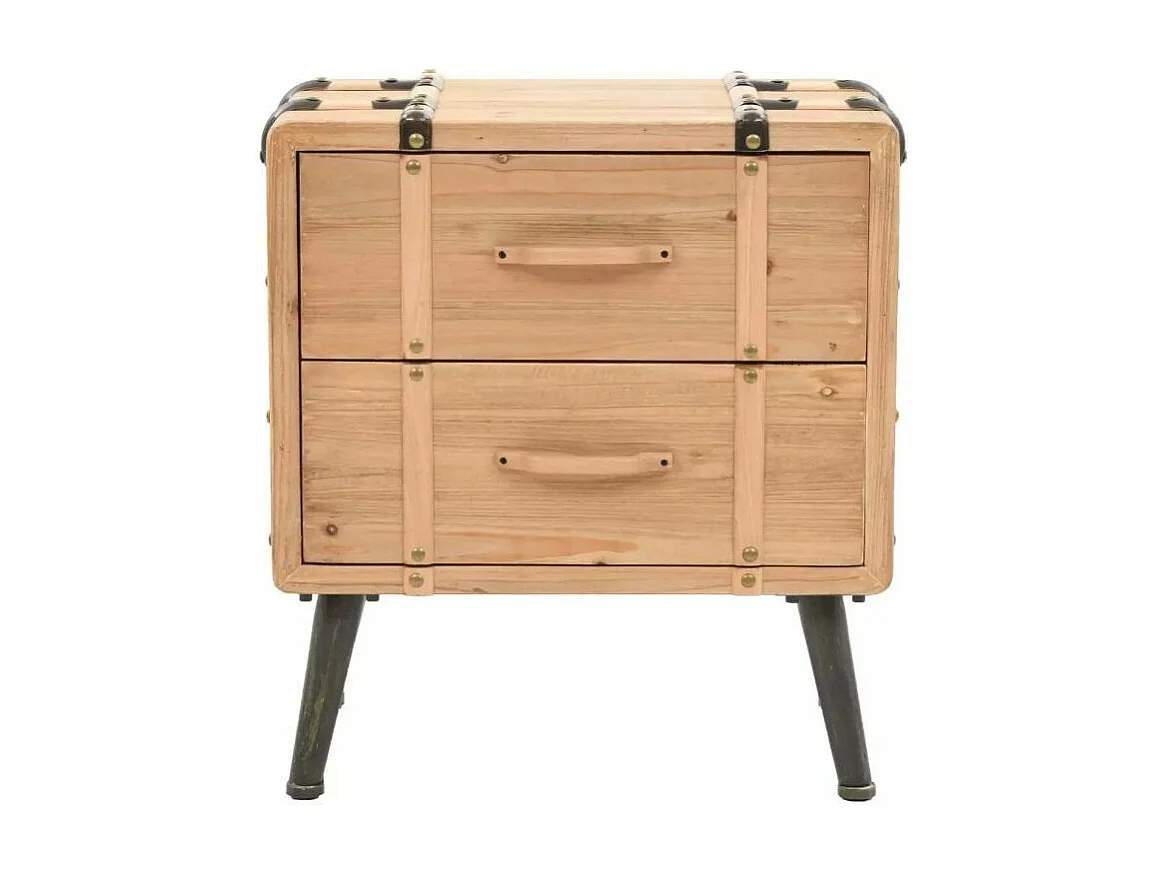 Table de chevet 2 tiroirs pin massif clair Stylie