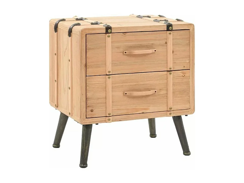 Table de chevet 2 tiroirs pin massif clair Stylie