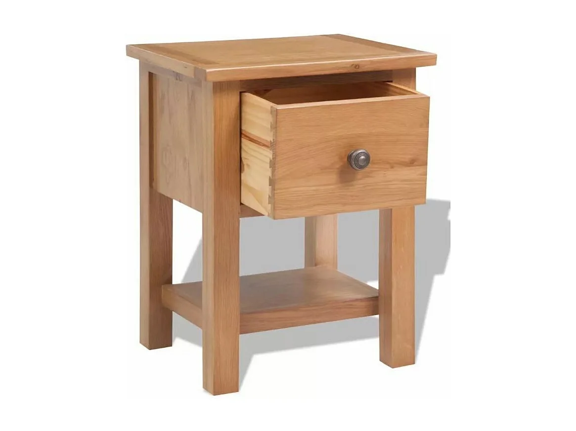 Table de chevet 1 tiroir chêne massif clair Candice 36cm