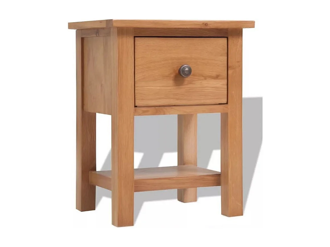 Table de chevet 1 tiroir chêne massif clair Candice 36cm