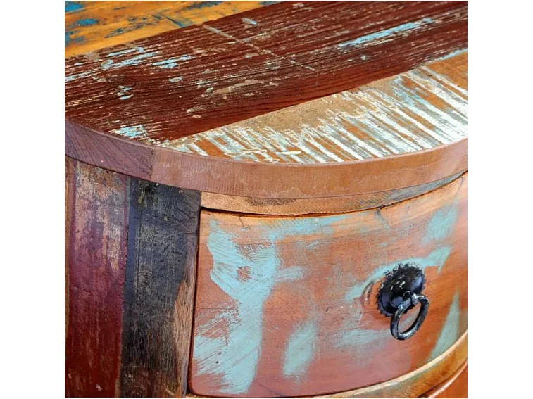 Table de chevet 3 tiroirs bois recyclé Moust