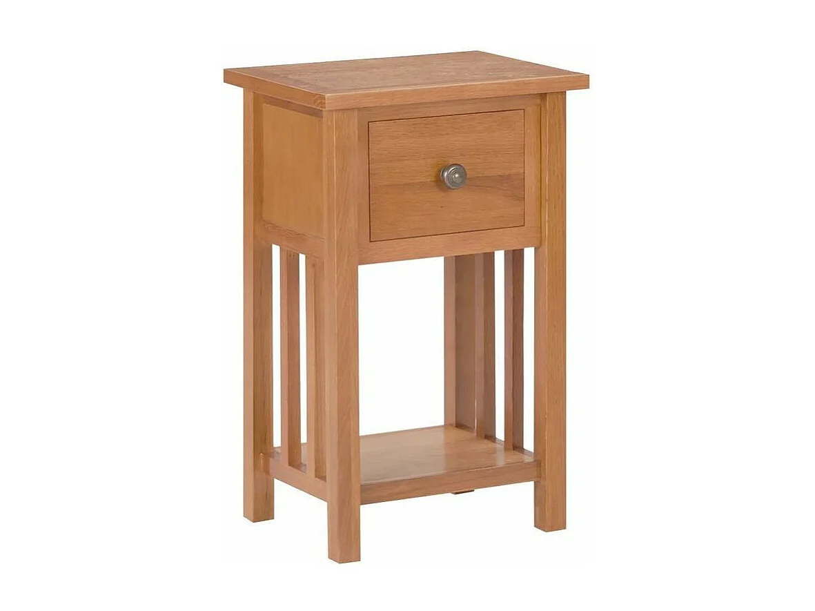 Table de chevet 1 tiroir chêne massif clair Odero