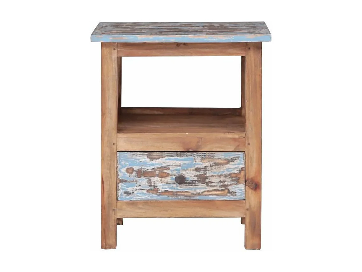 Table de chevet 1 tiroir bois de récupération massif Teref