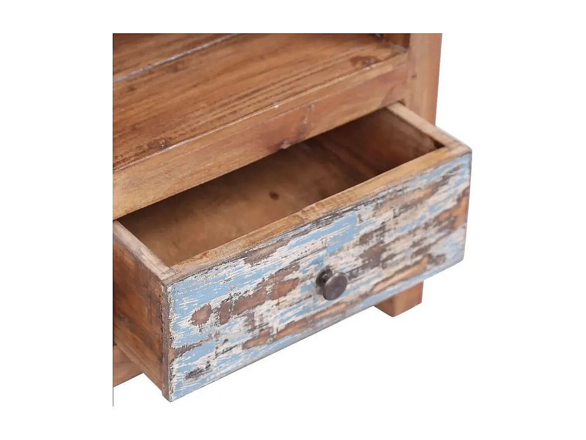 Table de chevet 1 tiroir bois de récupération massif Teref