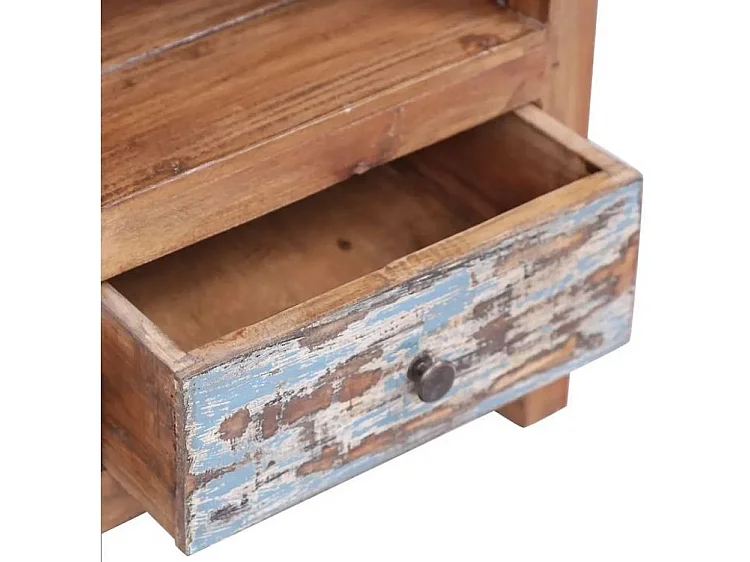 Table de chevet 1 tiroir bois de récupération massif Teref