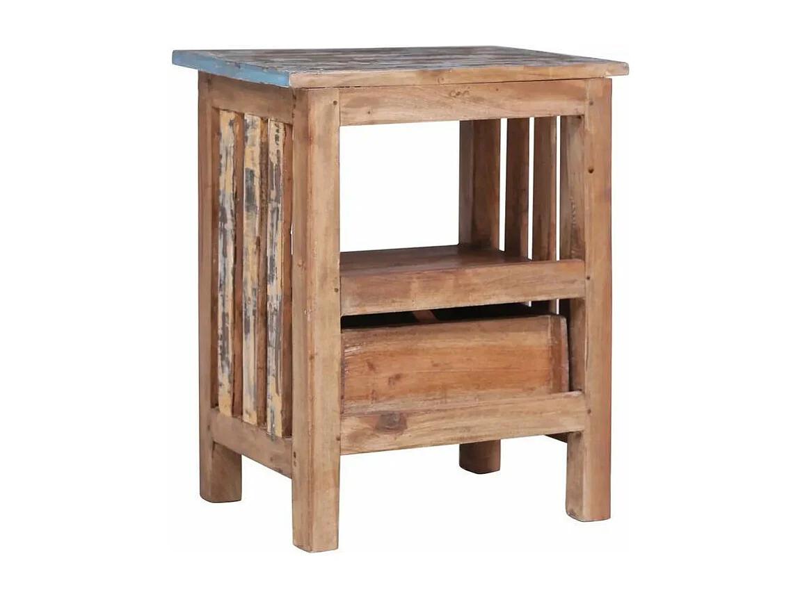 Table de chevet 1 tiroir bois de récupération massif Teref