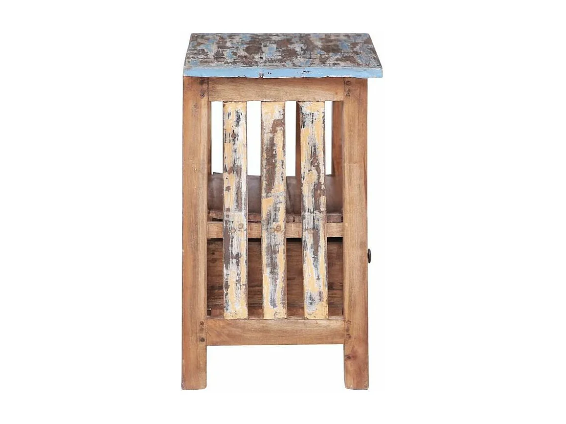 Table de chevet 1 tiroir bois de récupération massif Teref