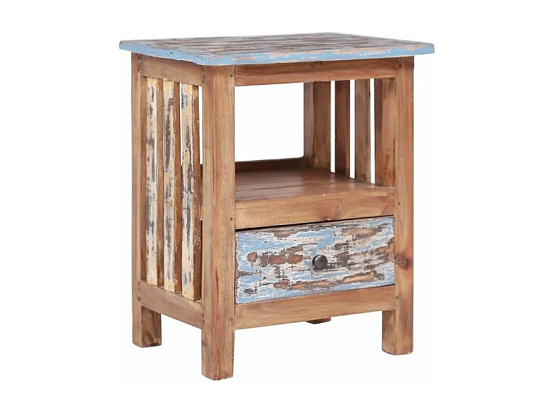 Table de chevet 1 tiroir bois de récupération massif Teref