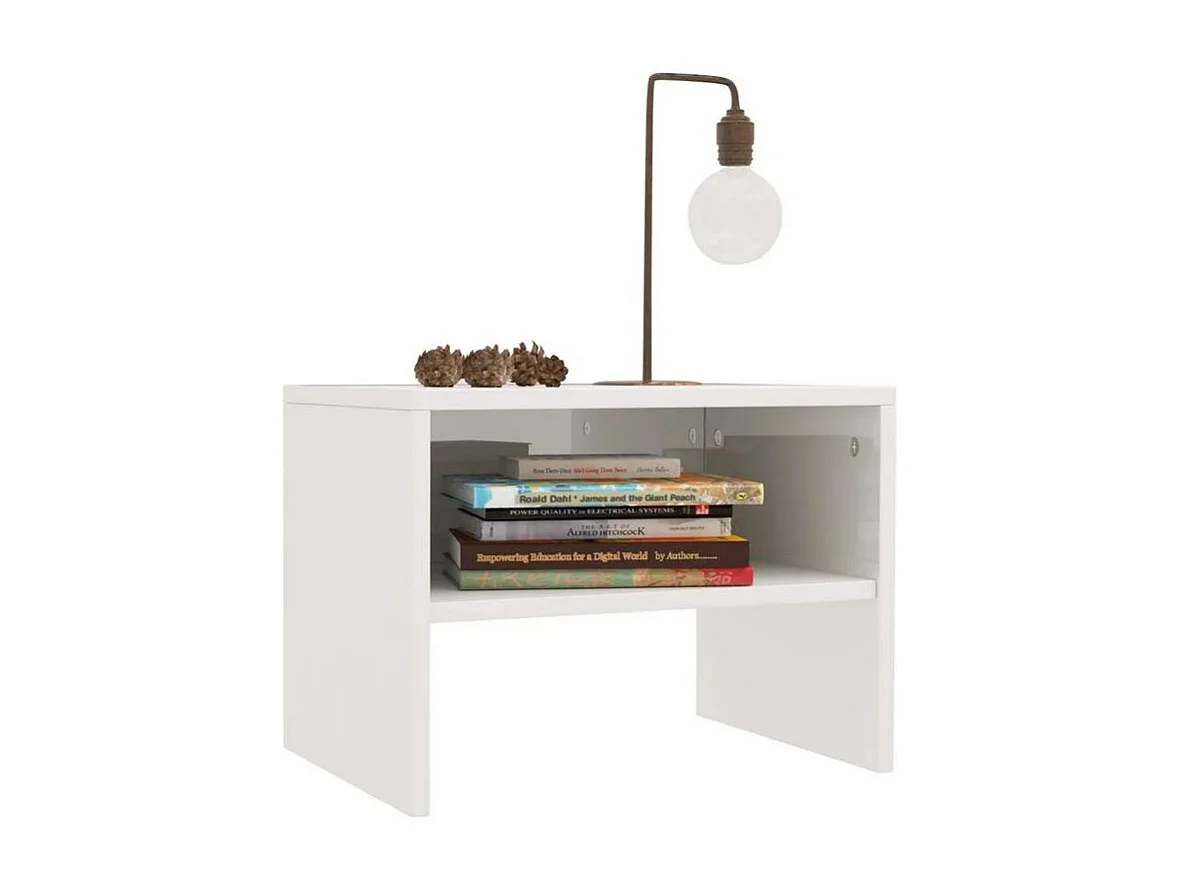 Table de chevet bois blanc briillant Tsela