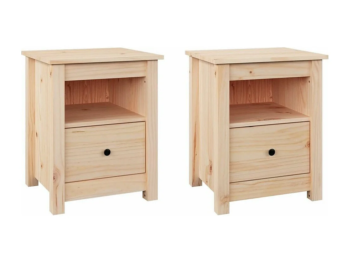 Tables de chevet 2 pcs 40x35x49 Bois de pin massif
