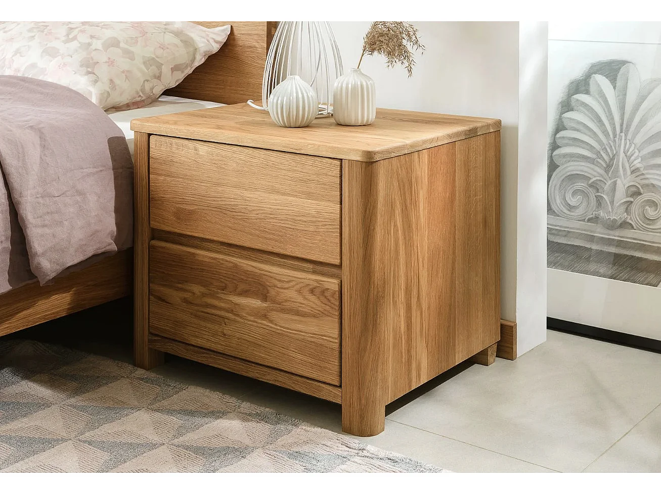 Eliza massief eikenhouten kast met 2 lades