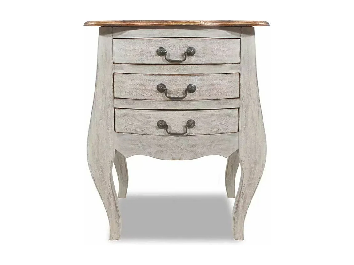 Table de chevet 3 tiroirs bois massif recyclé Titou