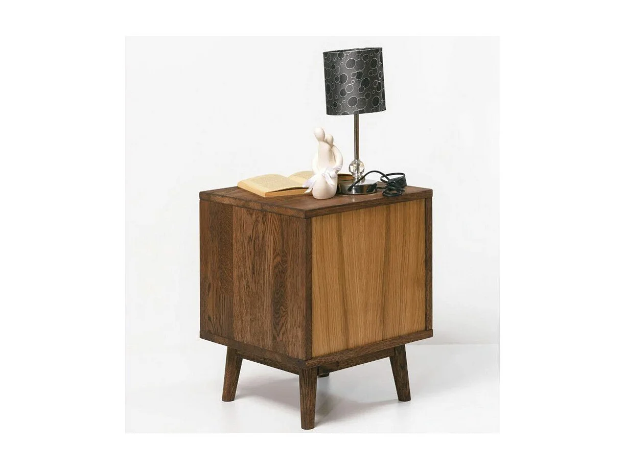 Chevet en chêne massif naturel et marron Thayla 40cm