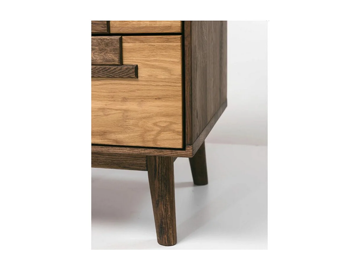 Chevet en chêne massif naturel et marron Thayla 40cm