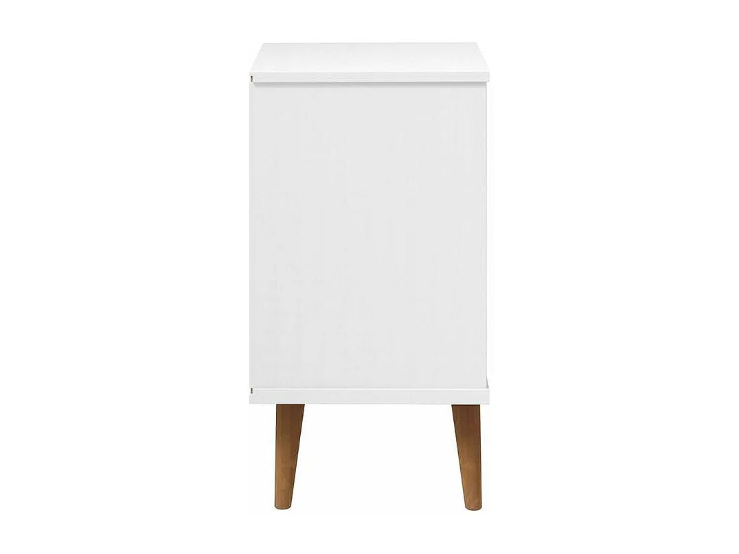 Table de chevet MOLDE Blanc 40x35x65 Bois de pin massif
