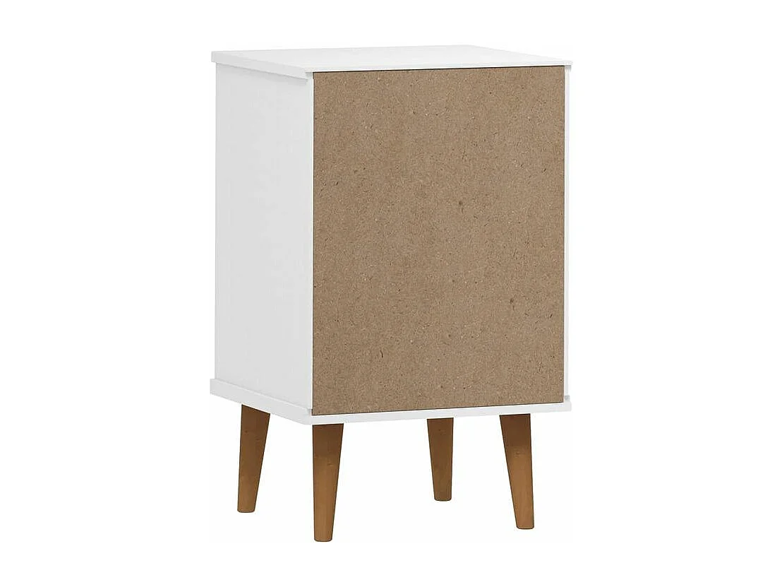 Table de chevet MOLDE Blanc 40x35x65 Bois de pin massif