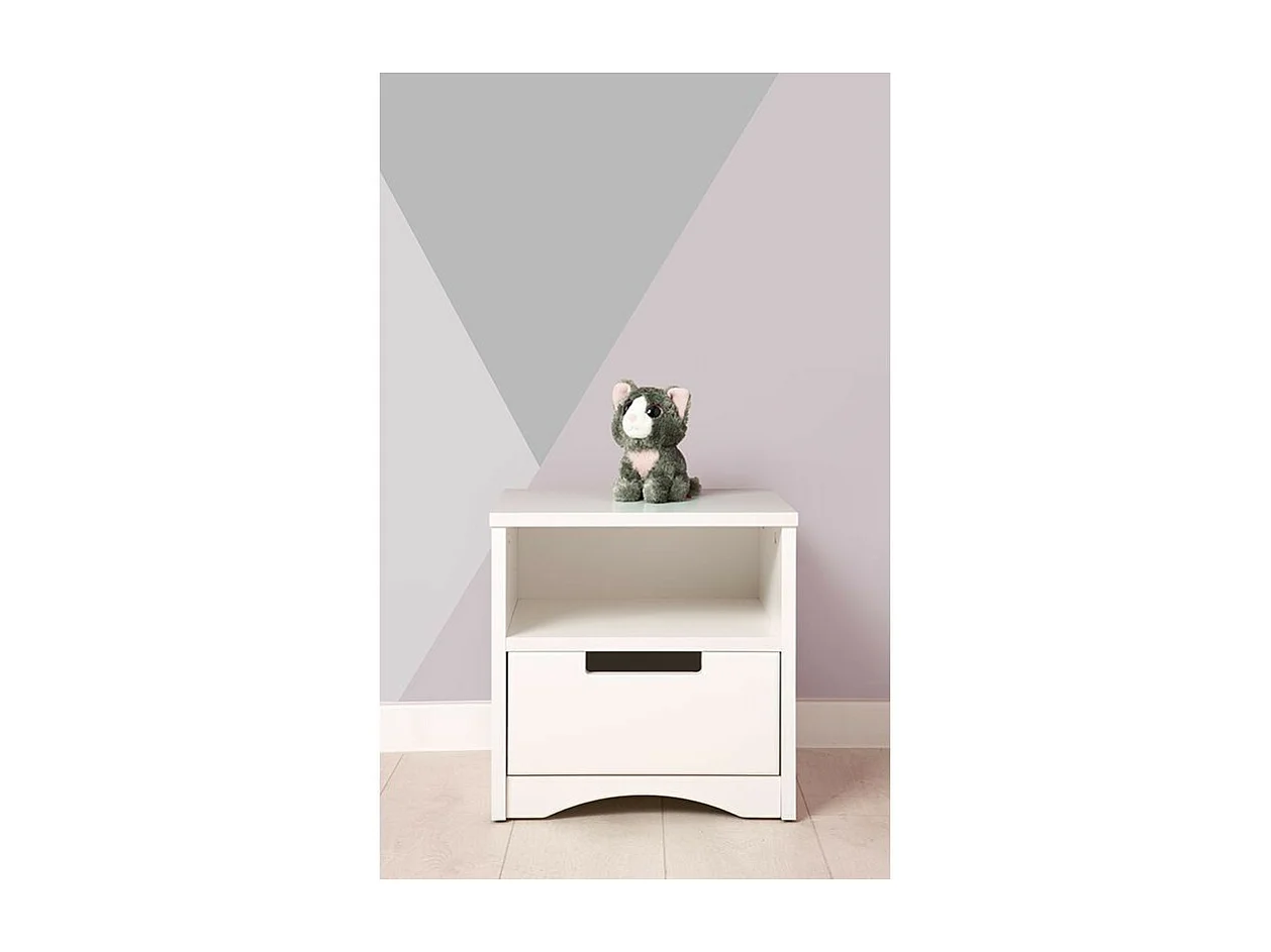 Mesita de noche Klaky blanca