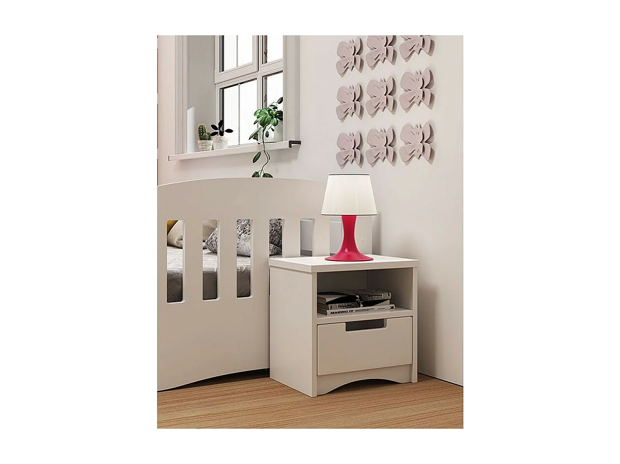 Mesita de noche Klaky blanca