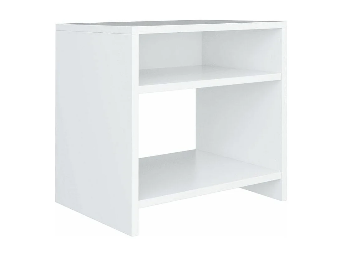 Table de chevet 2 étagères bois blanc Fefi