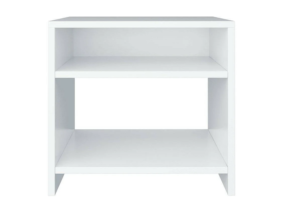 Table de chevet 2 étagères bois blanc Fefi