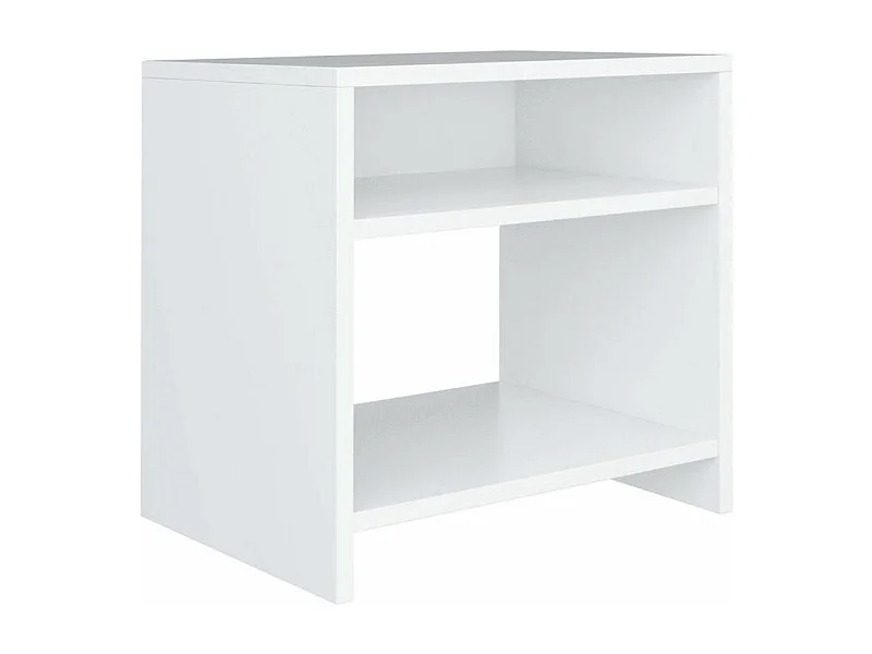 Table de chevet 2 étagères bois blanc Fefi