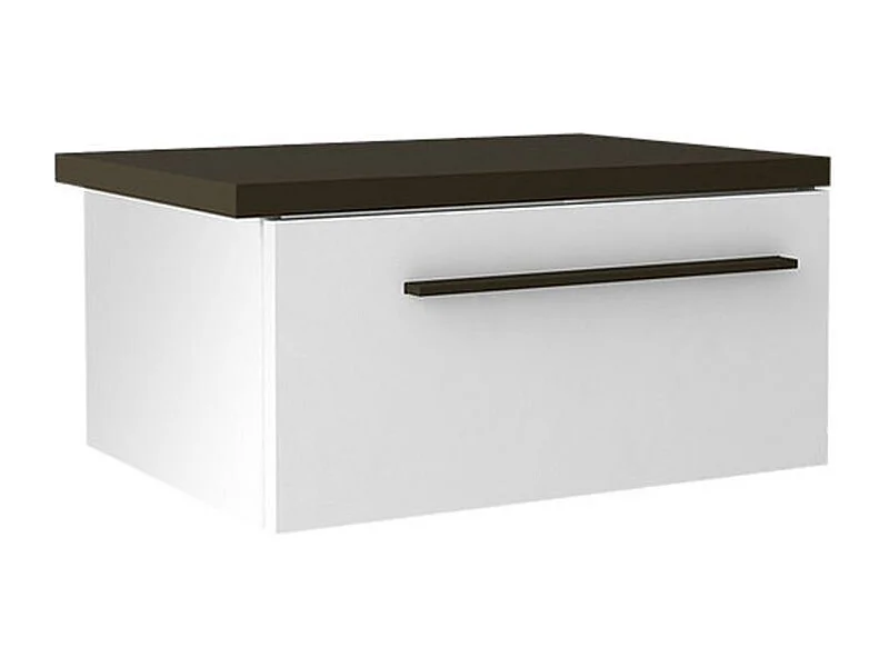 Chevet suspendu droit blanc et anthracite Kido