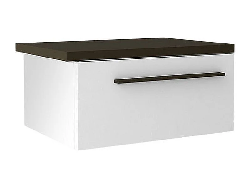 Chevet suspendu droit blanc et anthracite Kido