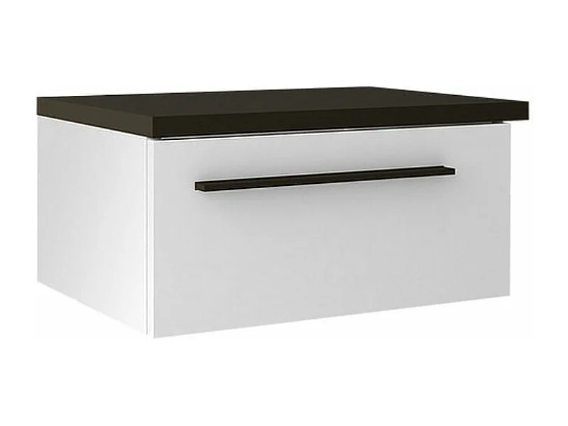 Chevet suspendu gauche blanc et anthracite Kido