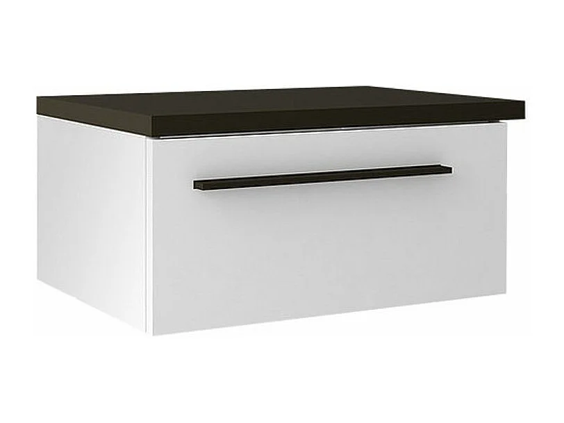 Chevet suspendu gauche blanc et anthracite Kido