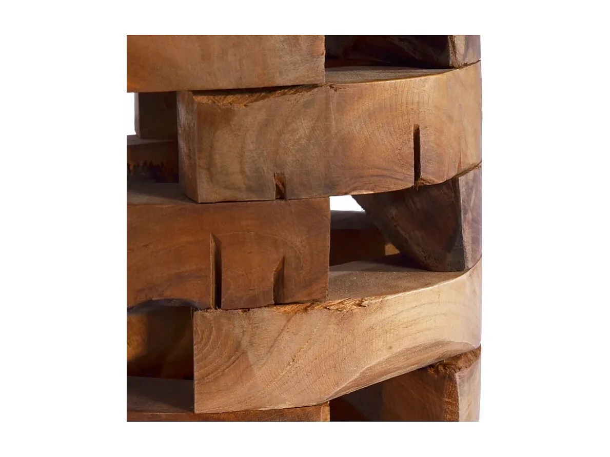 Table de chevet teck massif foncé Vyniu