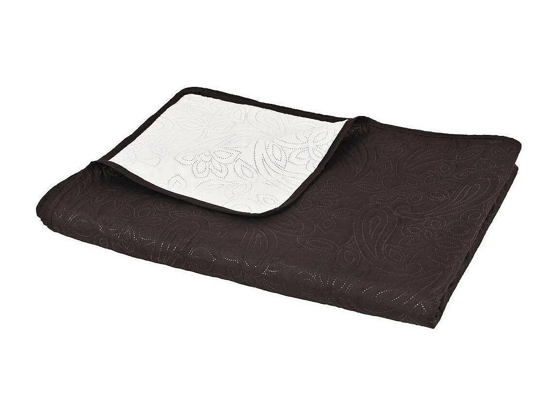 Couvre-lit à double face matelassé 230x260 Crème et marron