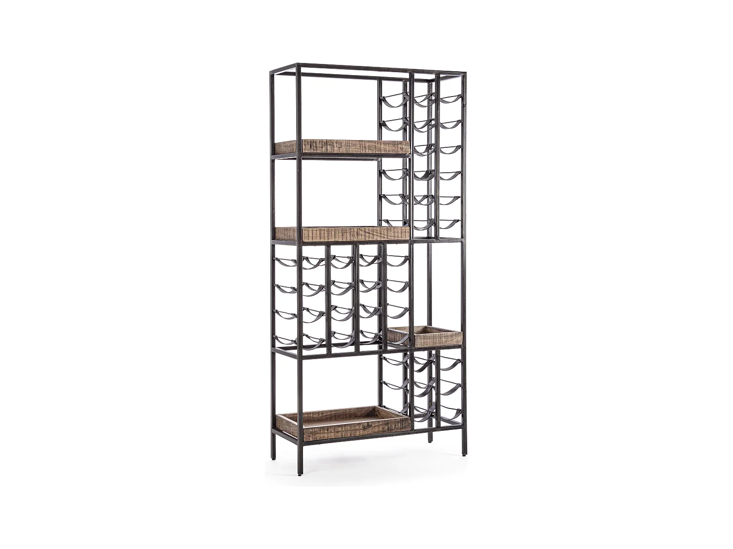 Range bouteille avec étagères acacia marron Emete L 86cm