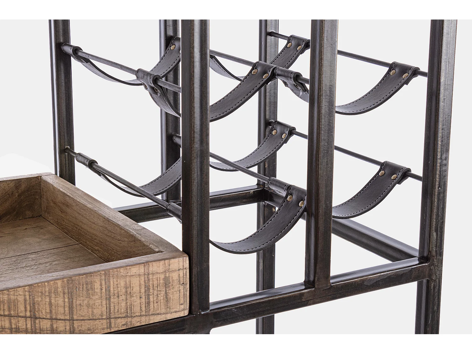 Range bouteille avec étagères acacia marron Emete L 86cm